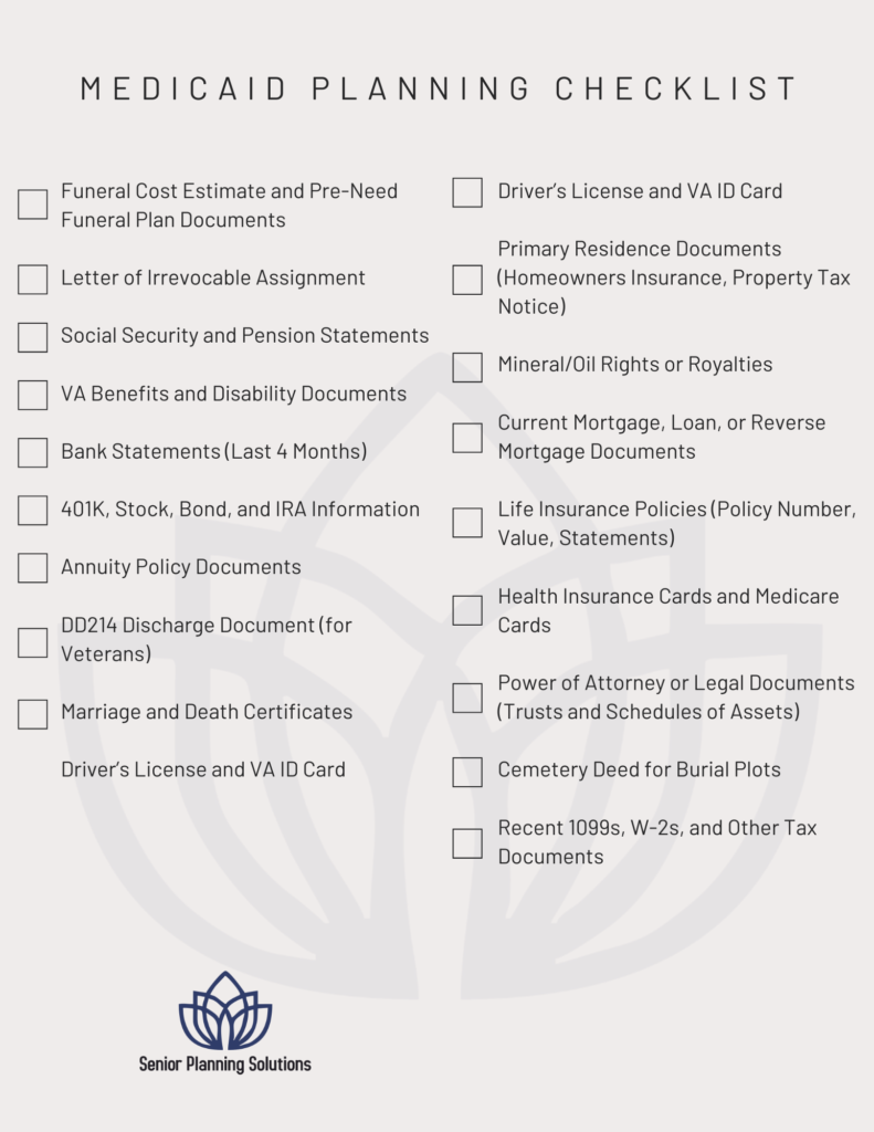 medicaid planning checklist SPS